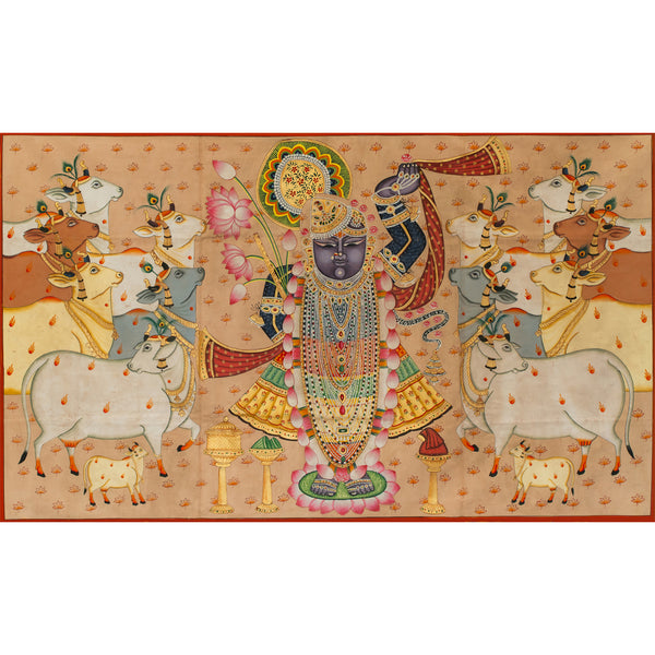 Gopashtami Rajbogh Swaroop Pichwai Handmade Painting