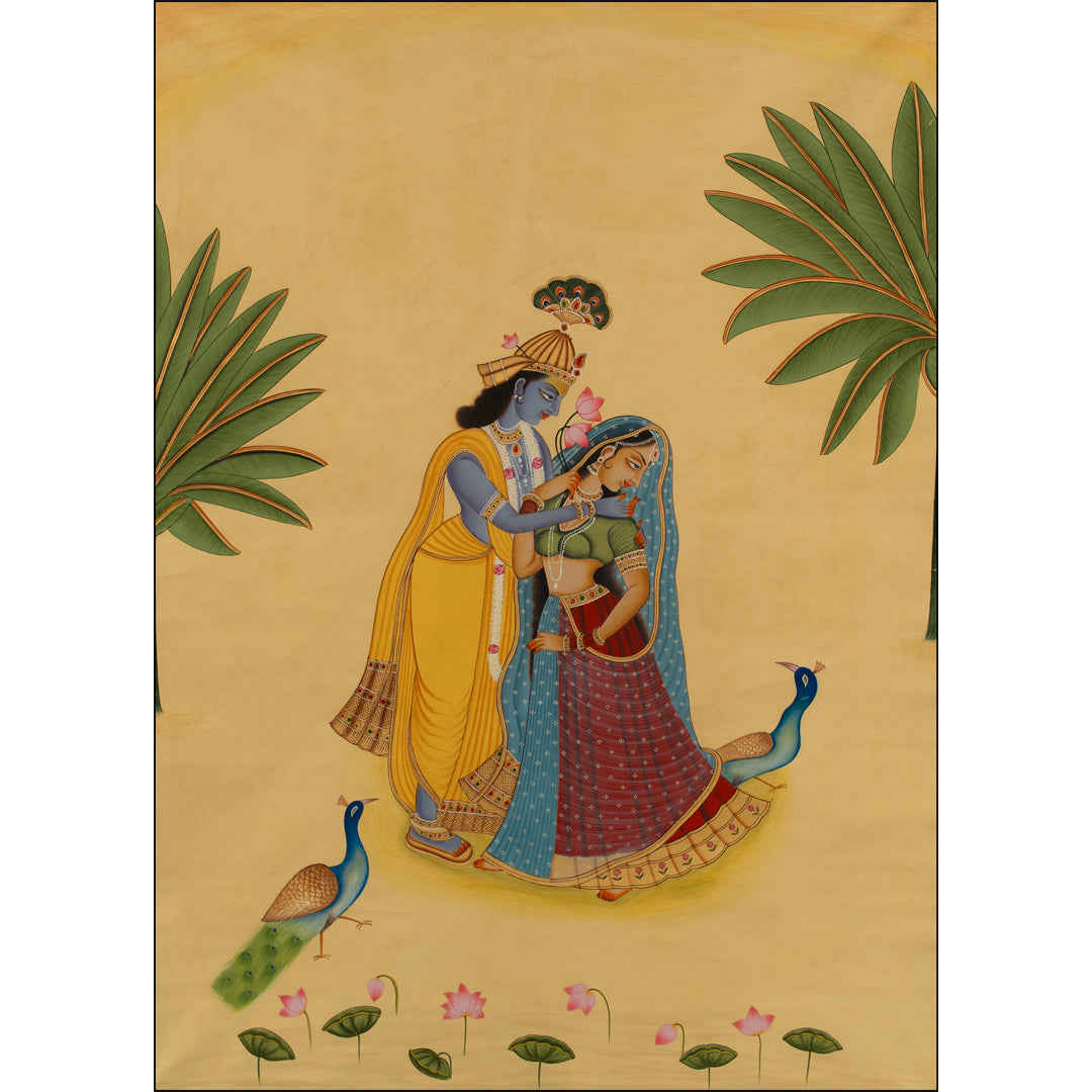 Radha & Krishna love Scene in Kangra Handmade Painting