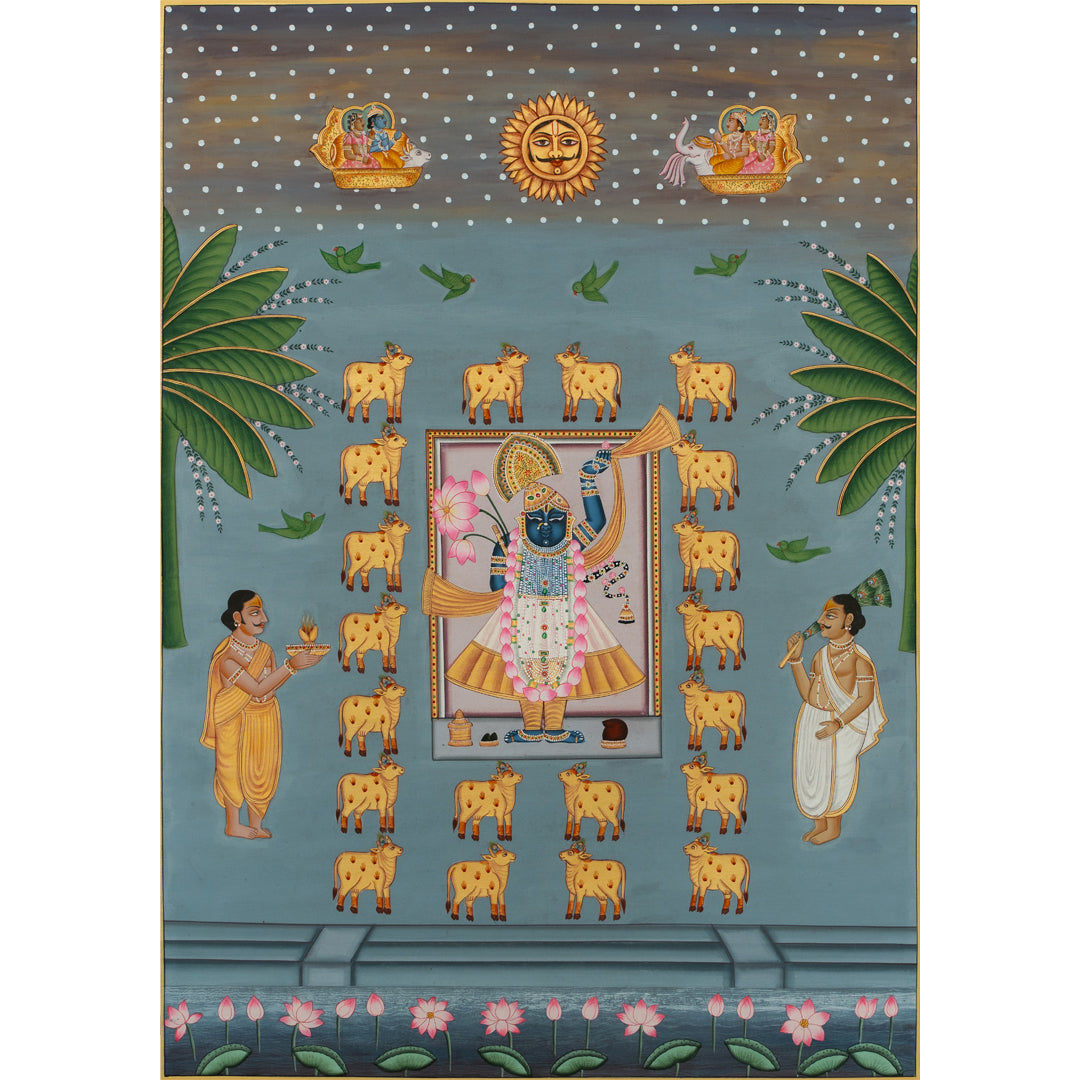 Shrinath ji Rajbhog Swaroop Pichwai Handmade Painting