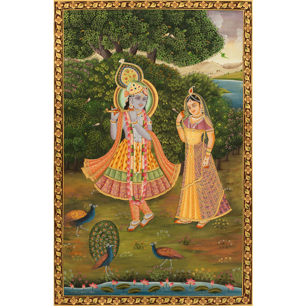 Radha & Krishna love Scene Pichwai Handmade  Painting 2