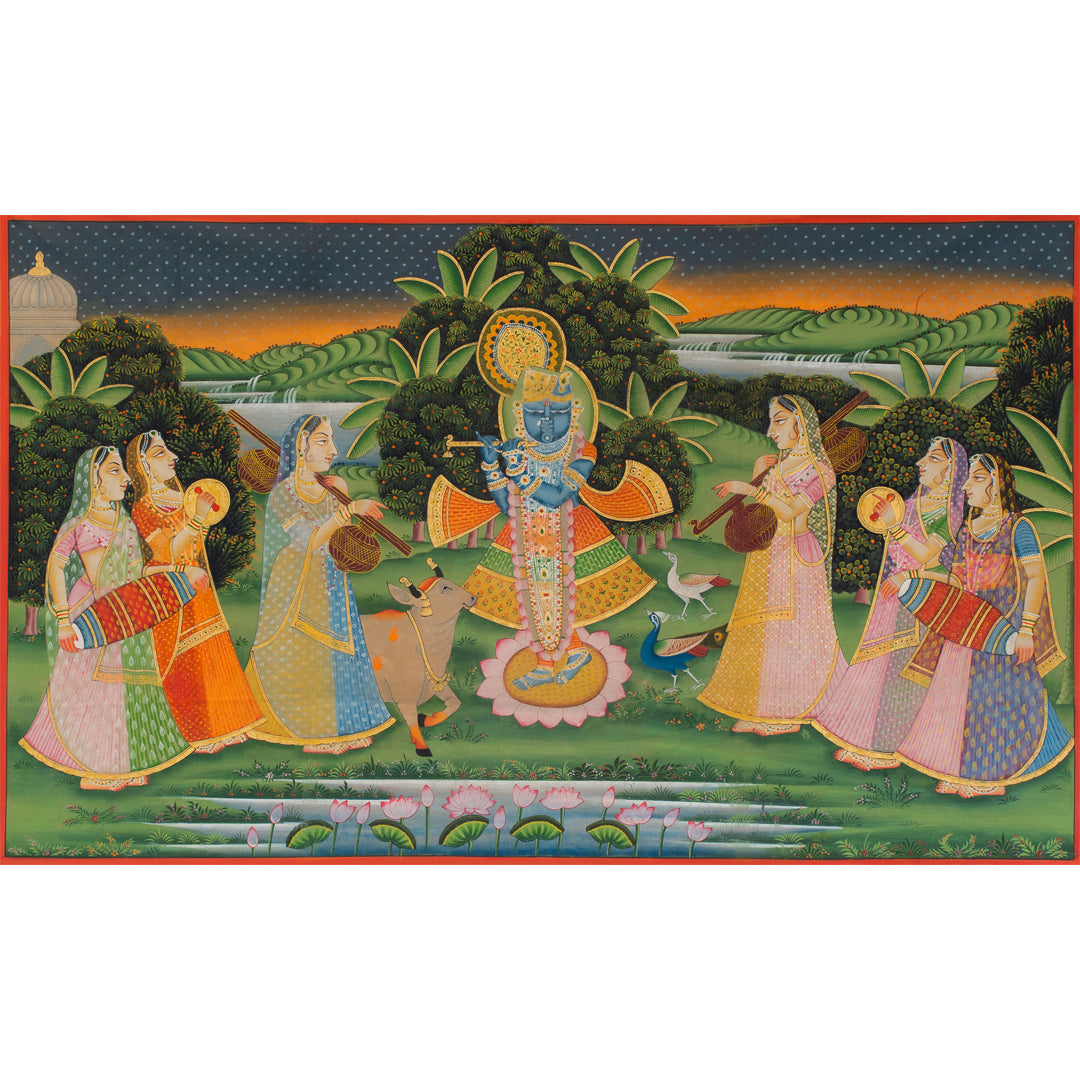 Shree Gokul Chandrama Ji Pichwai Handmade Painting