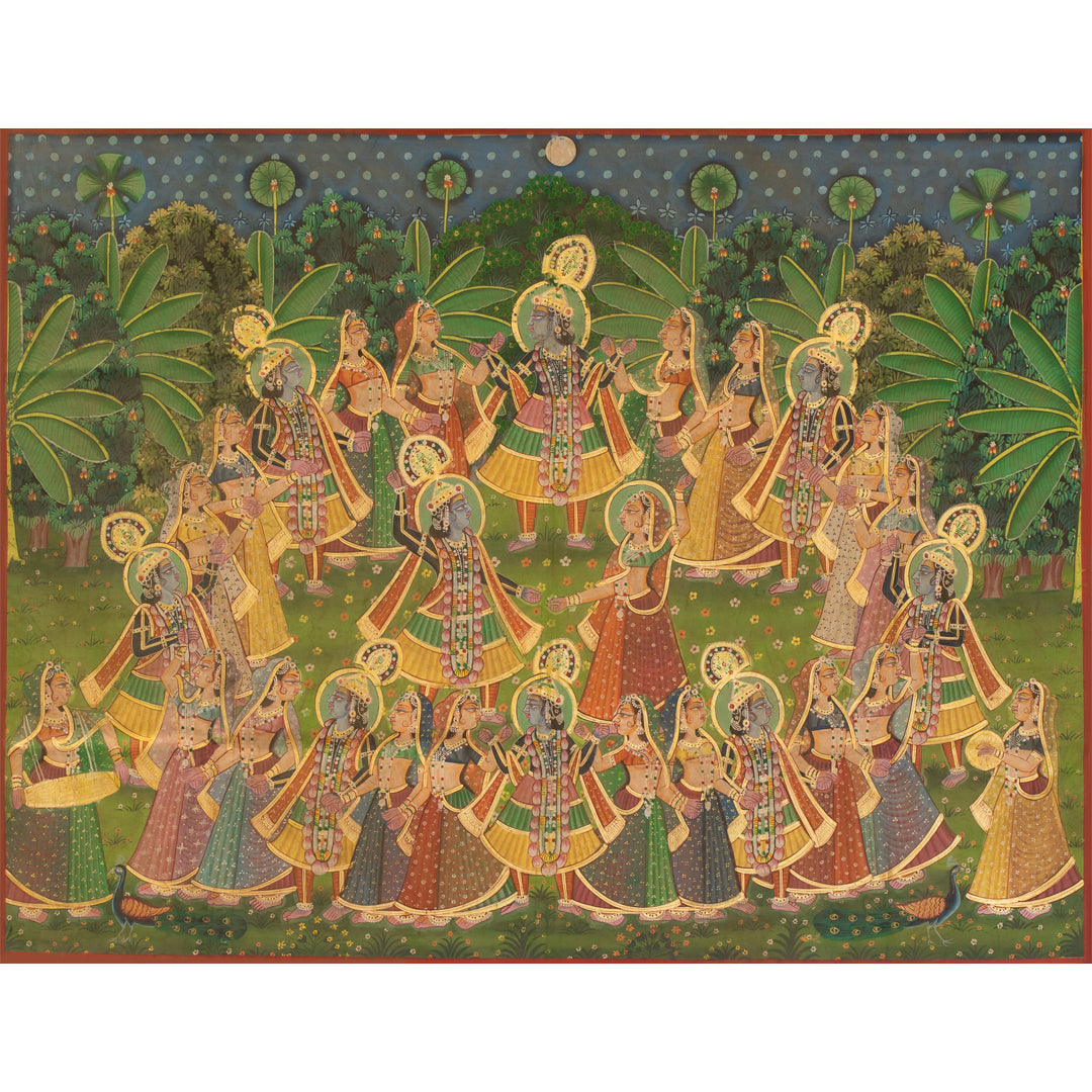 Shri Krishna Maha Raasleela  Pichwai Handmade Painting