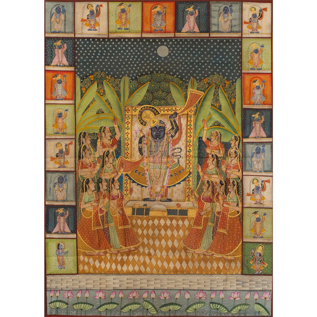 Shrinath ji Shri Rajbhog Swaroop Pichwai Handmade Painting