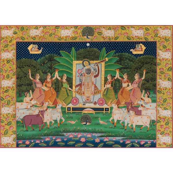 Sharad Purnima Pichwai Handmade Painting