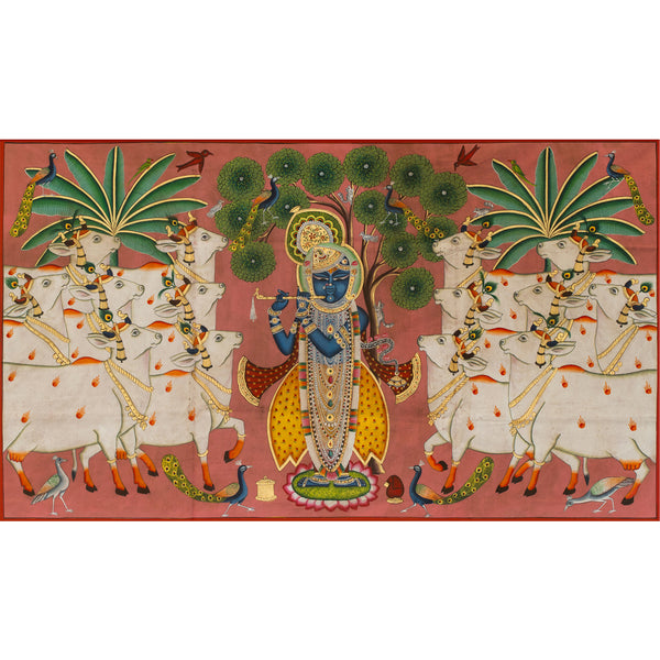 Gopashtami Pichwai Handmade Painting