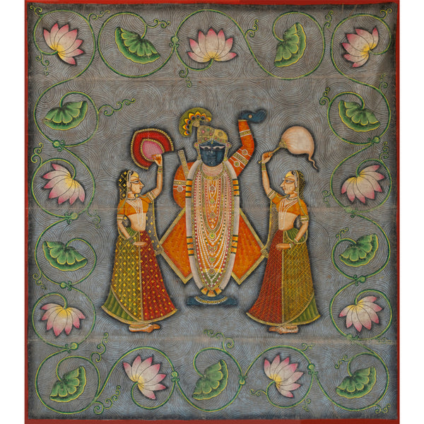 Exclusive Chappan Bhog Swaroop Kamal Talia Pichwai Handmade Painting