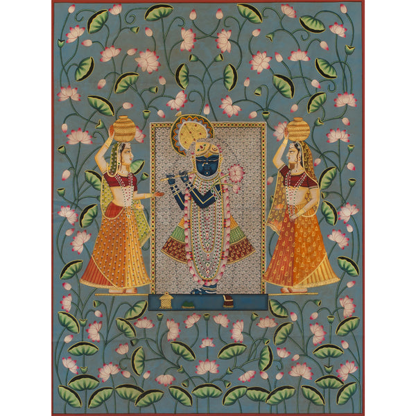 Shrinath ji Rajbogh Swaroop Kamal Talia Handmade Pichwai Painting