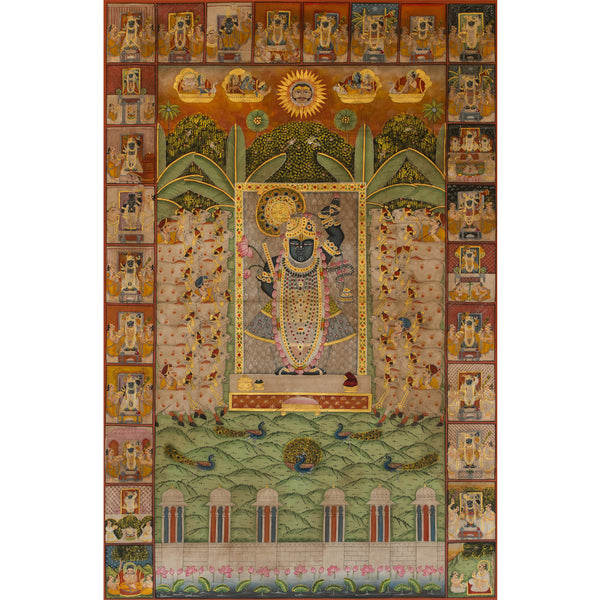 Sharad Purnima with 24 Swaroop Shreenathji Pichwai Handmade Painting