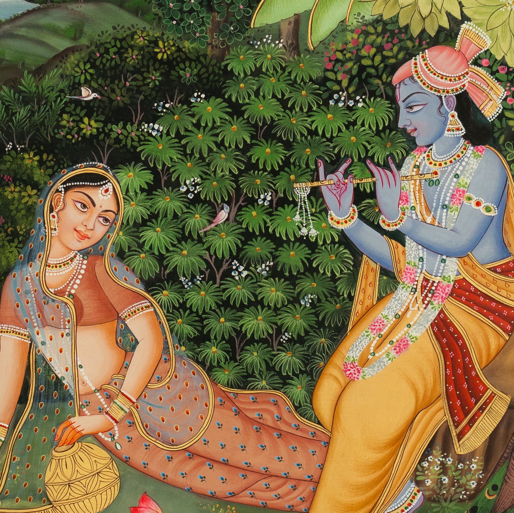 Radha & Krishna love Scene Pichwai Handmade  Painting