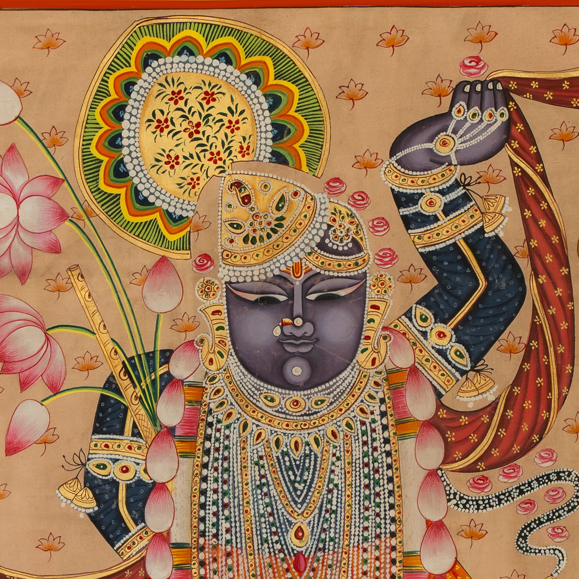 Gopashtami Rajbogh Swaroop Pichwai Handmade Painting