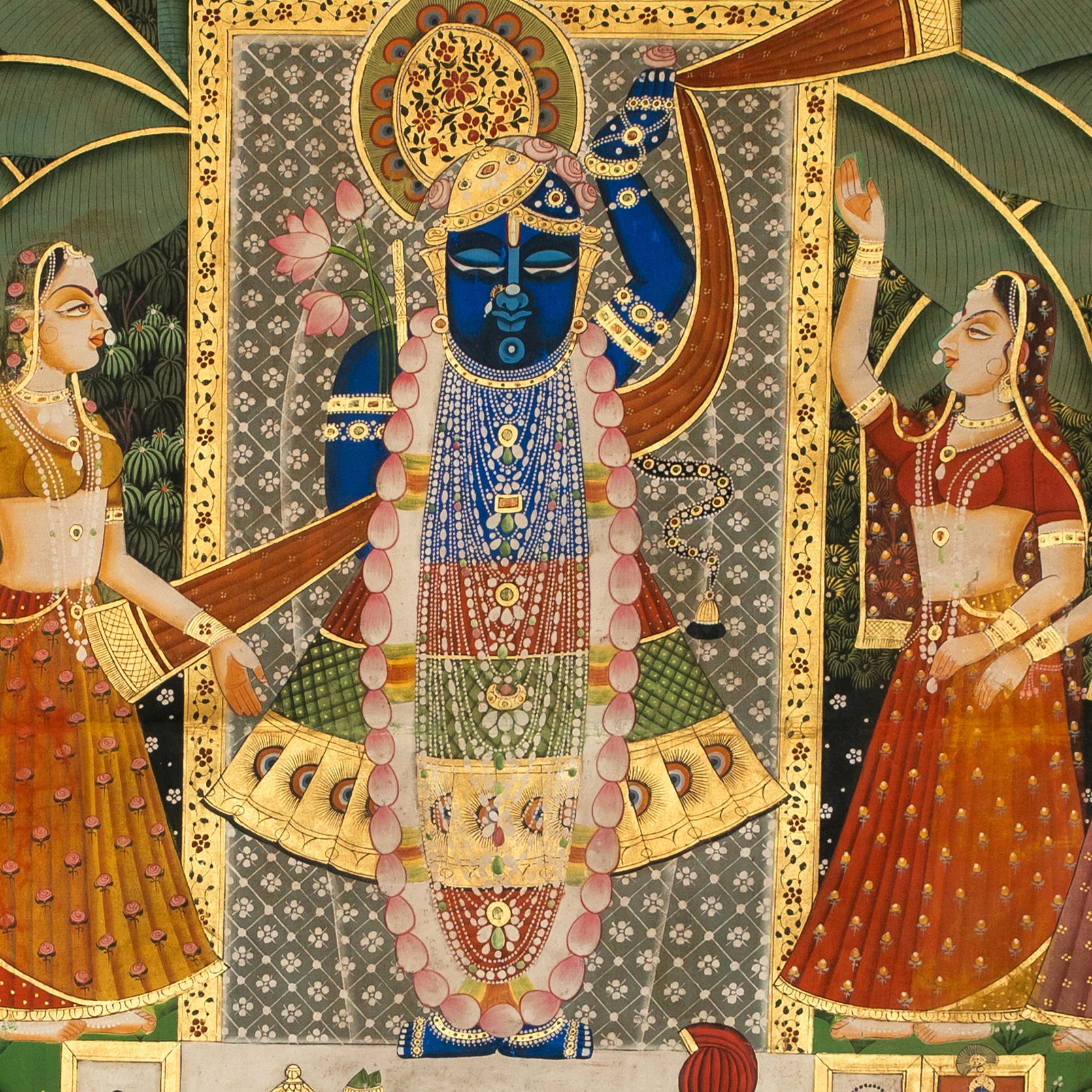 Sharad Purnima with 24 Swaroop Shreenathji Pichwai Handmade Painting