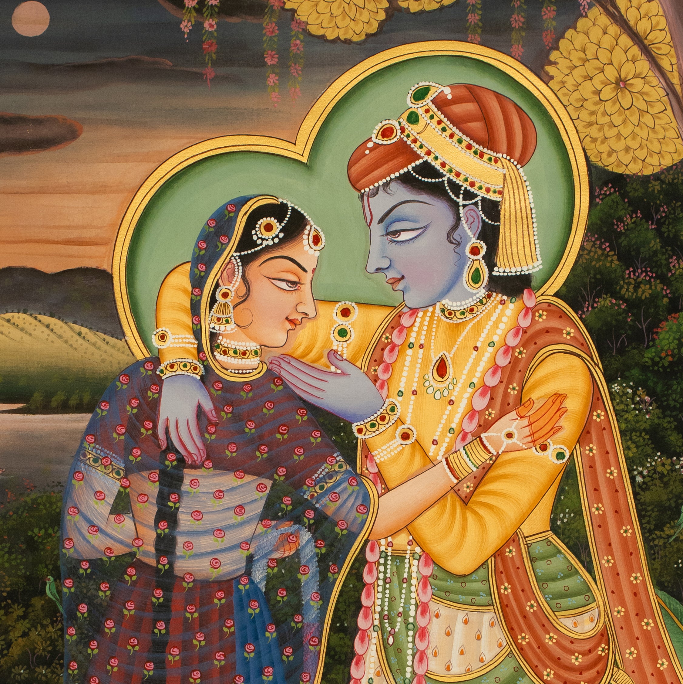 Radha & Krishna Love Scene Pichwai Handmade Painting 3