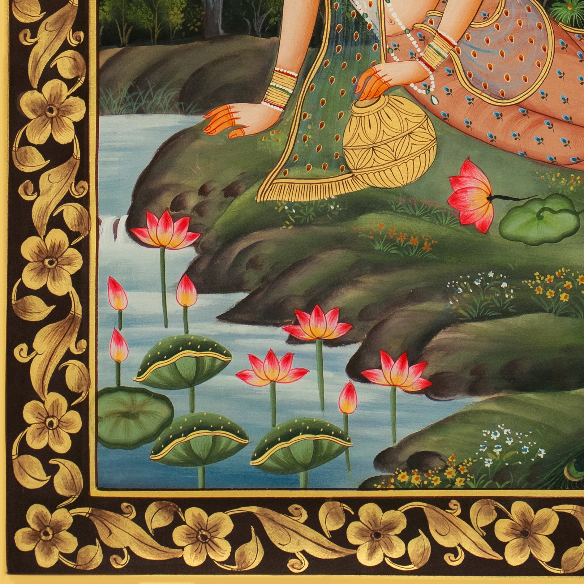 Radha & Krishna love Scene Pichwai Handmade  Painting