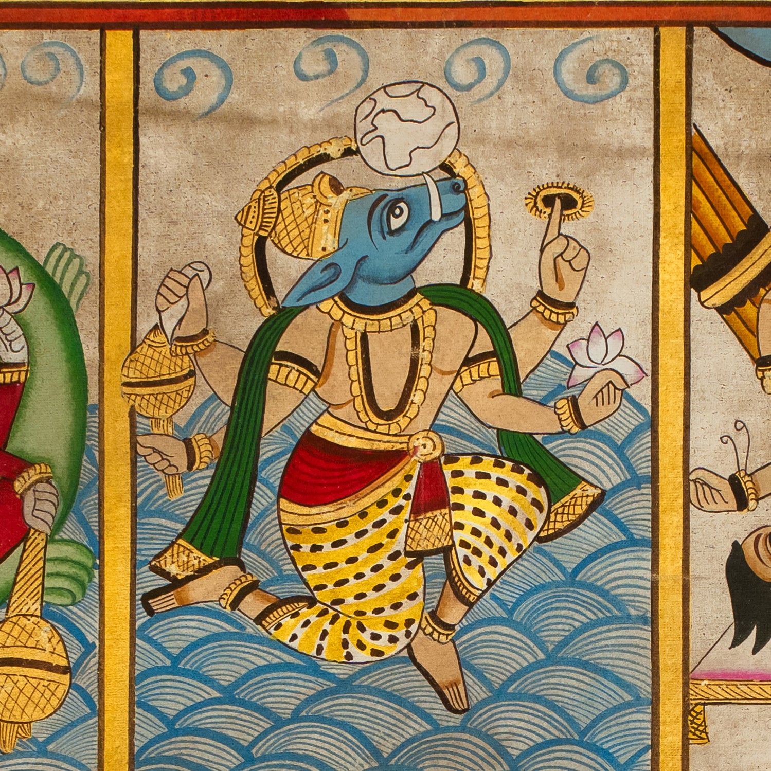 Lord Vishnu Dashavatara Phad Style Handmade Painting