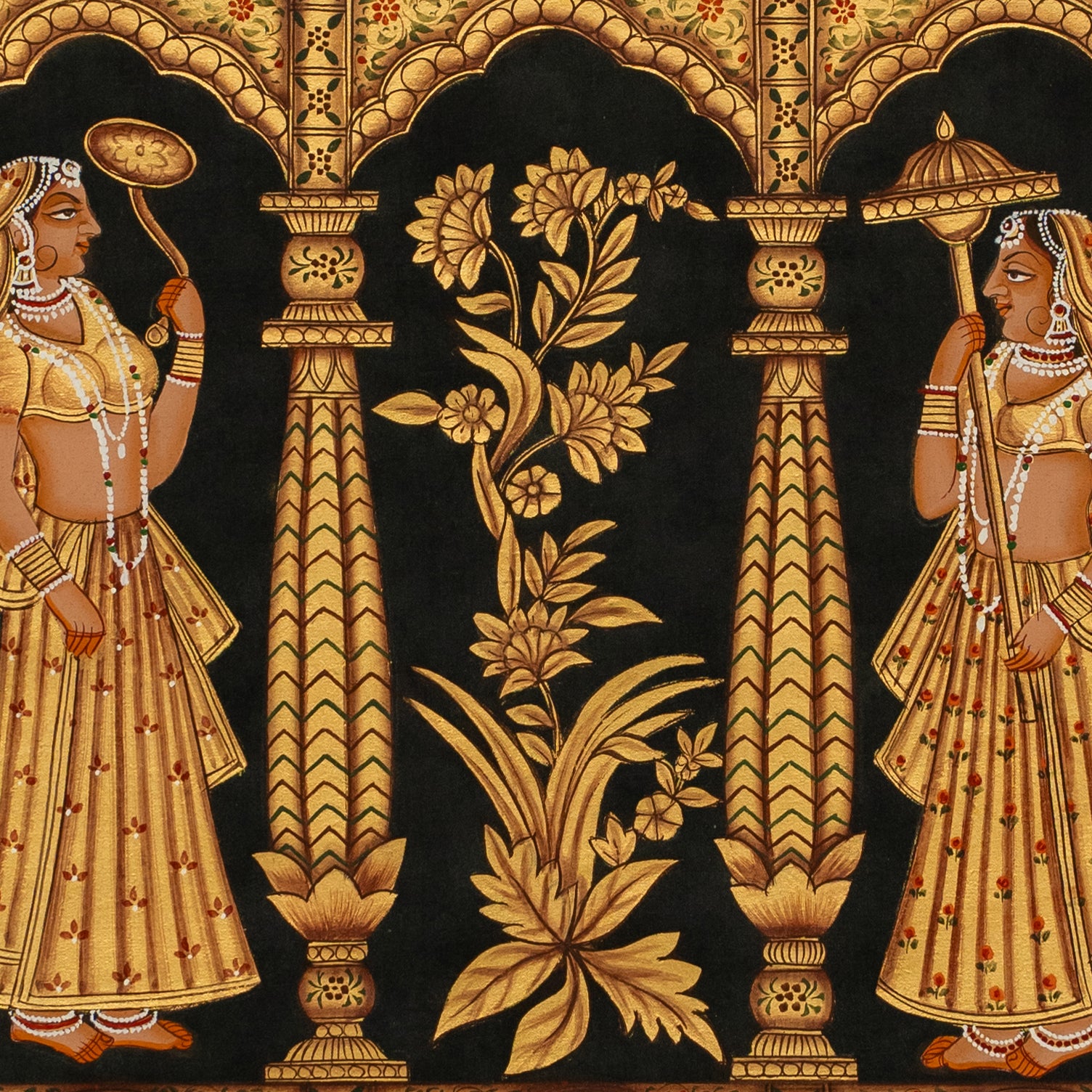 Bhav Mandal Gold Leaf on Cloth Handmade Pichwai Painting