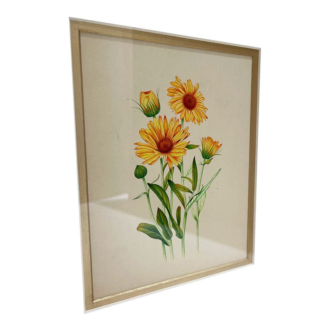 Sunflower Metal Framed Floral Artwork Painting