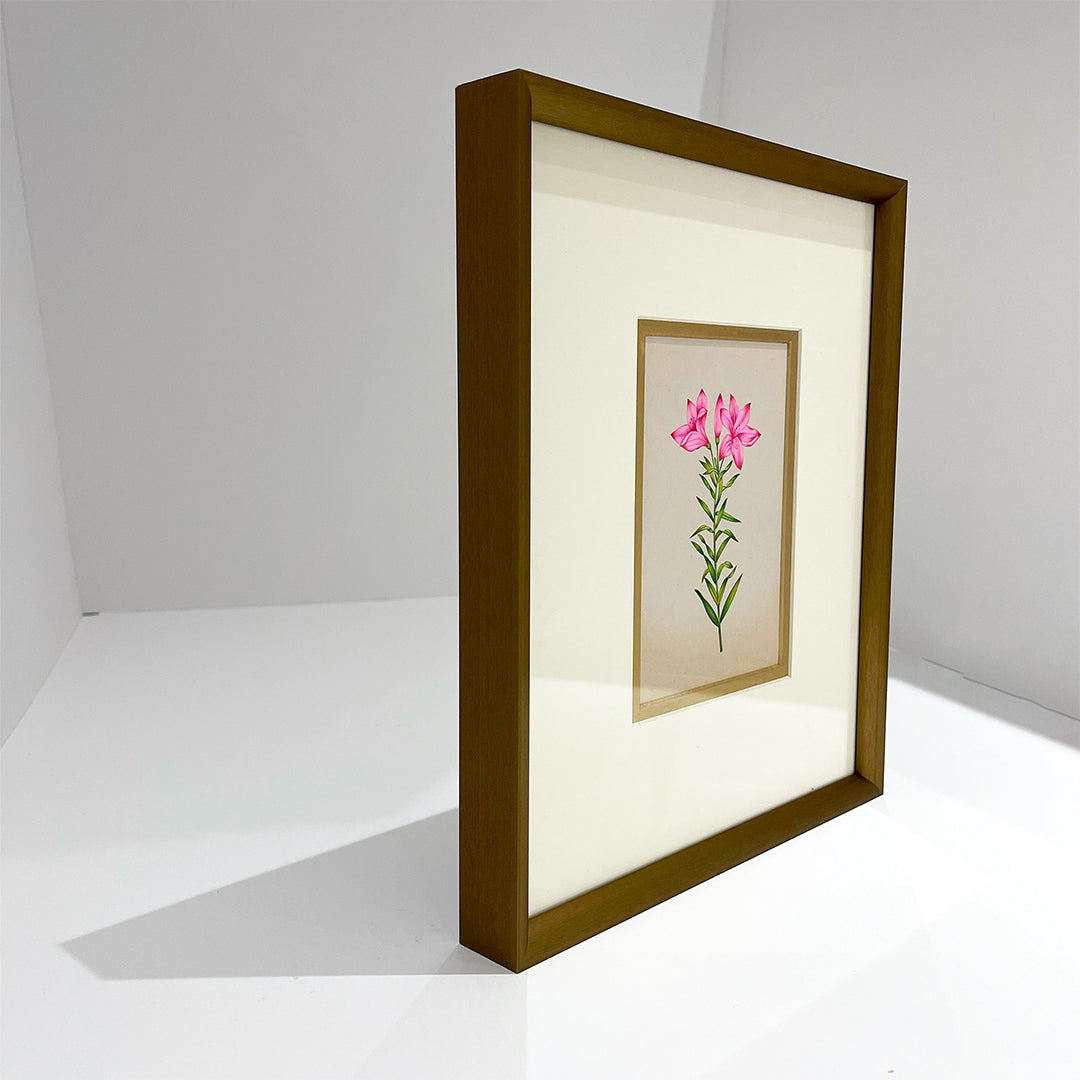 Pink Lily Metal Framed Floral Artwork Painting