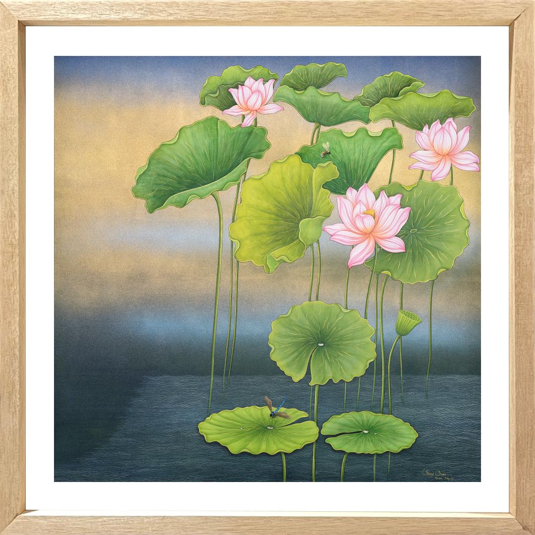 Limited Edition Lotus Painting By Shammi Banu Sharma