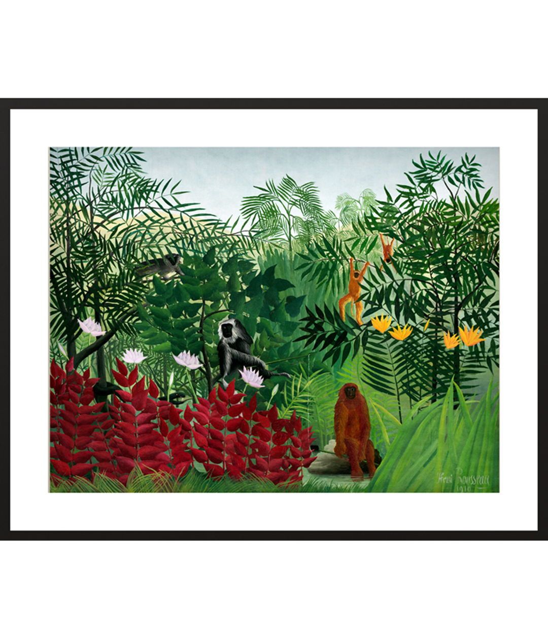 Tropical Forest with Monkeys Painting