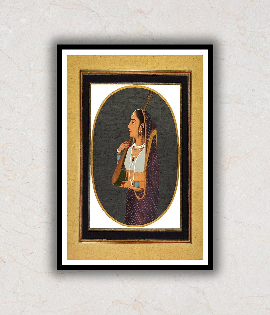 The Veena Player Art Painting For Home Wall Art Decor