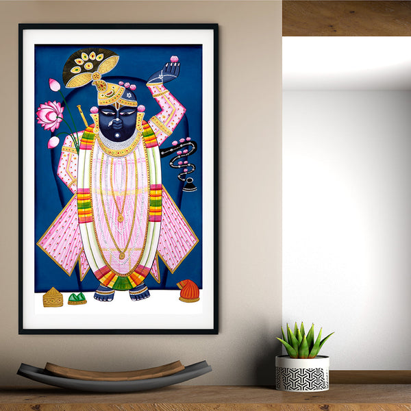 Shrinath Ji (Shri Krishna) Darshan Pichwai Art Painting For Home Wall Art Decor 1