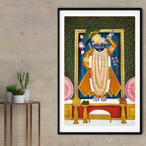 Shrinath Ji (Shri Krishna) Durbar Darshan Pichwai Painting-8