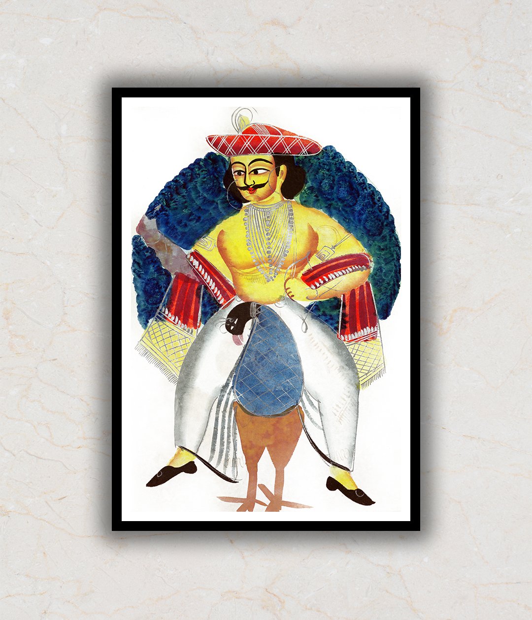 Kartikeya Kalighat Art Painting For Home Wall Art Decor