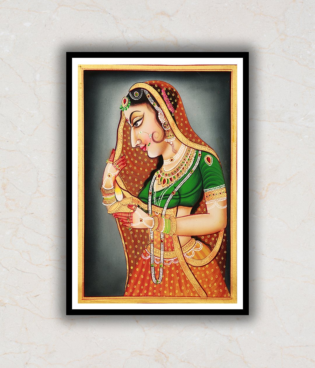 Ragini Woman Portrait Pichwai Artwork Painting For Home Wall Art Decor