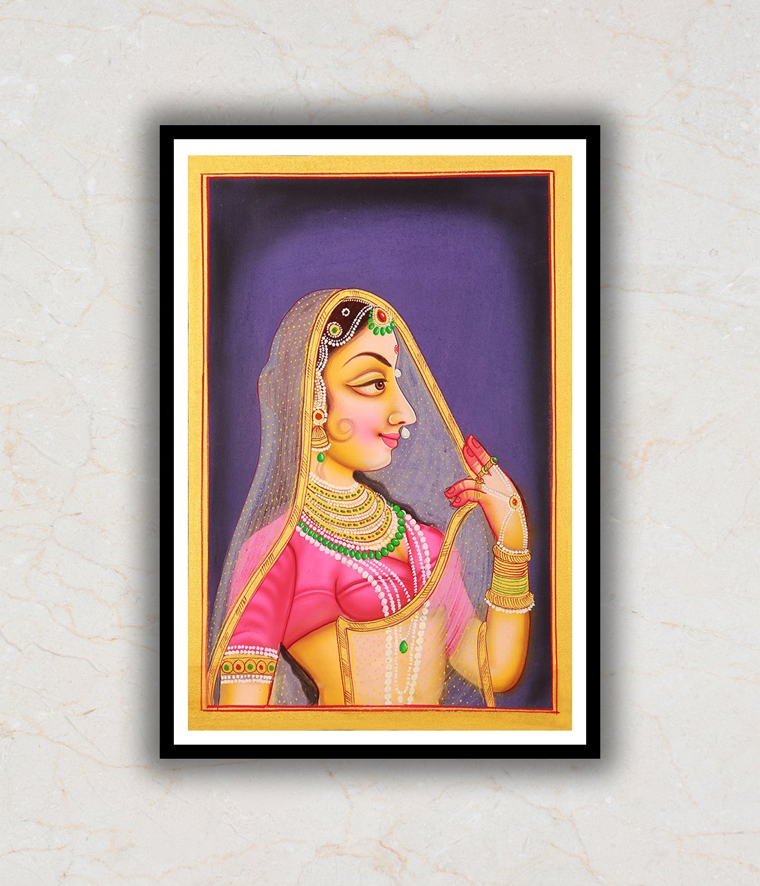 Ragini Woman Portrait Pichwai Art Painting For Home Wall Art Decor 4