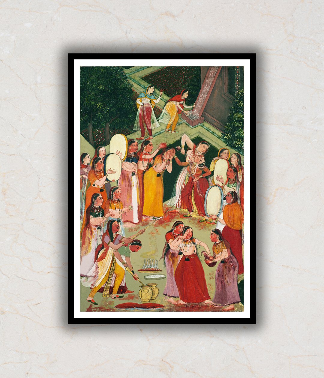 Girls Spraying Each Other at Holi Art Painting For Home Wall Art Decor