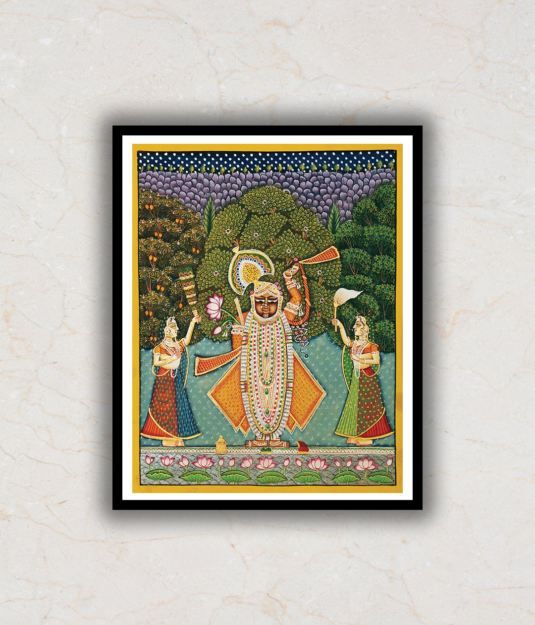 Shrinath Ji Raas Leela Pichwai Art Painting For Home Wall Art Decor