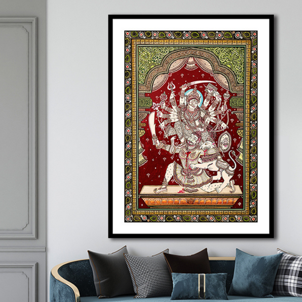 Maa Durga Avatar Pattachitra Art Painting For Home Wall Art Decor