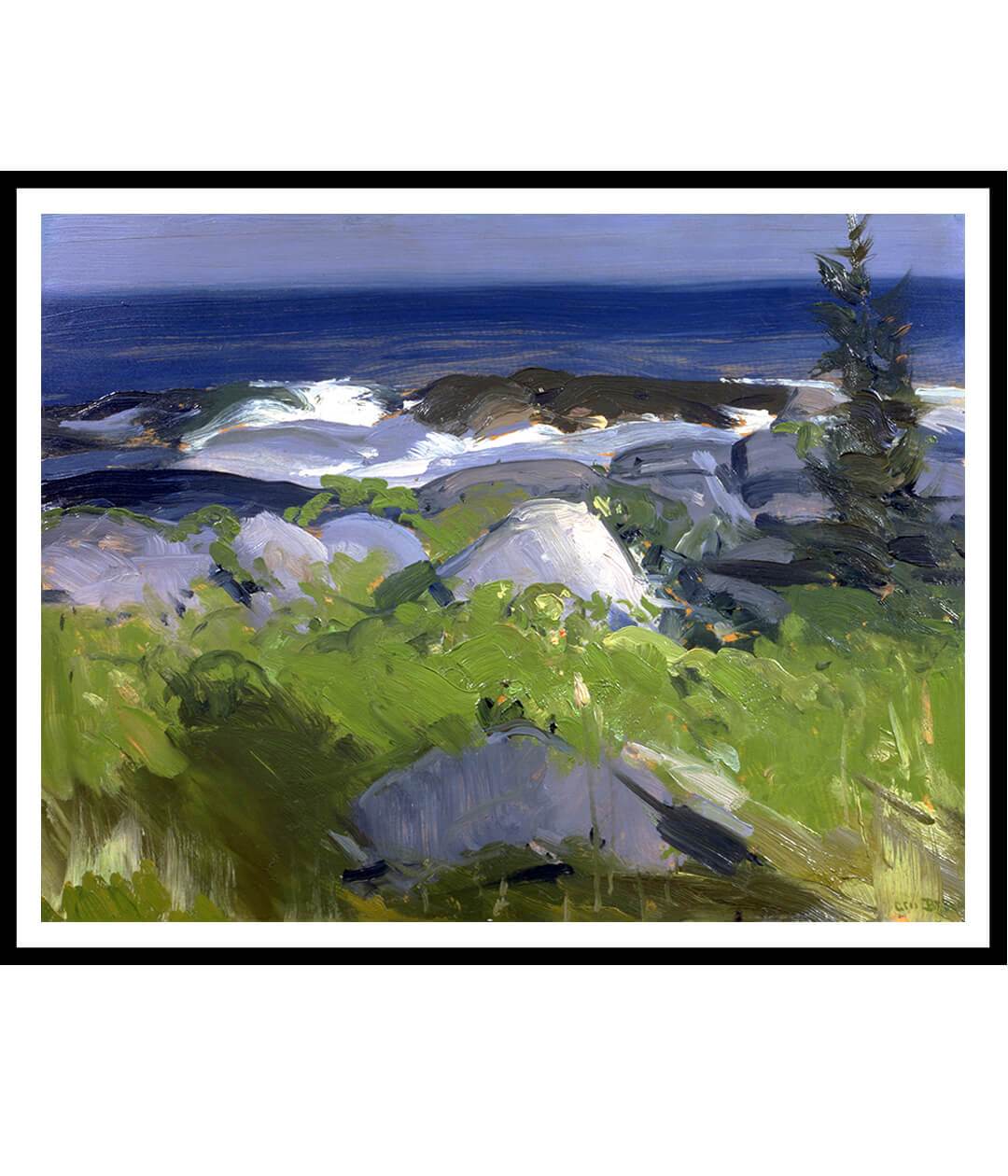 Vine Clad Shore–Monhegan Island By George Bellows Landscape Painting