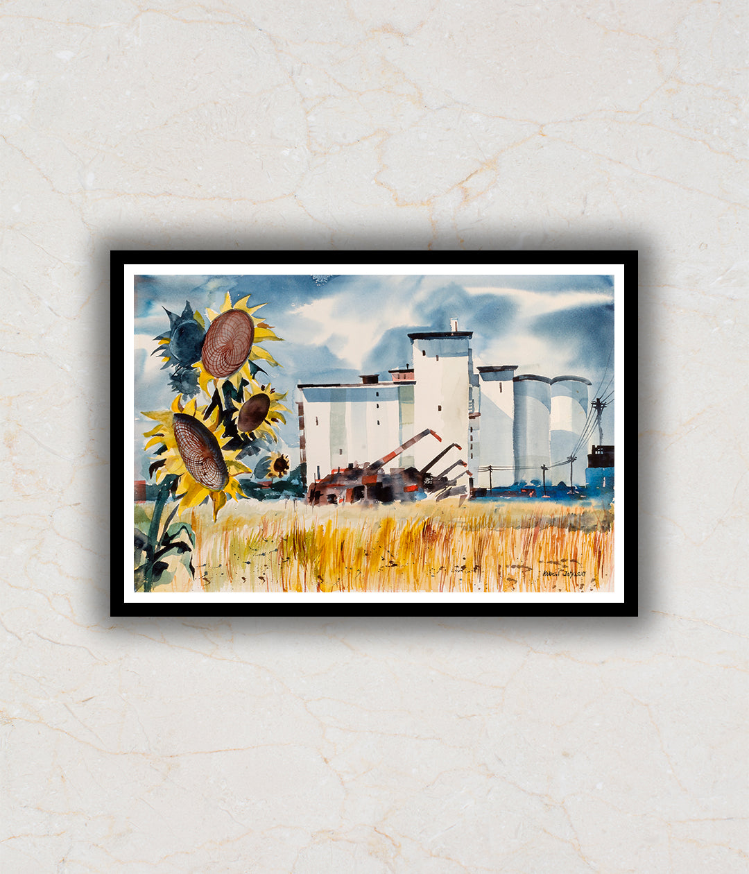 Grain Elevator, Kansas Landscape Painting