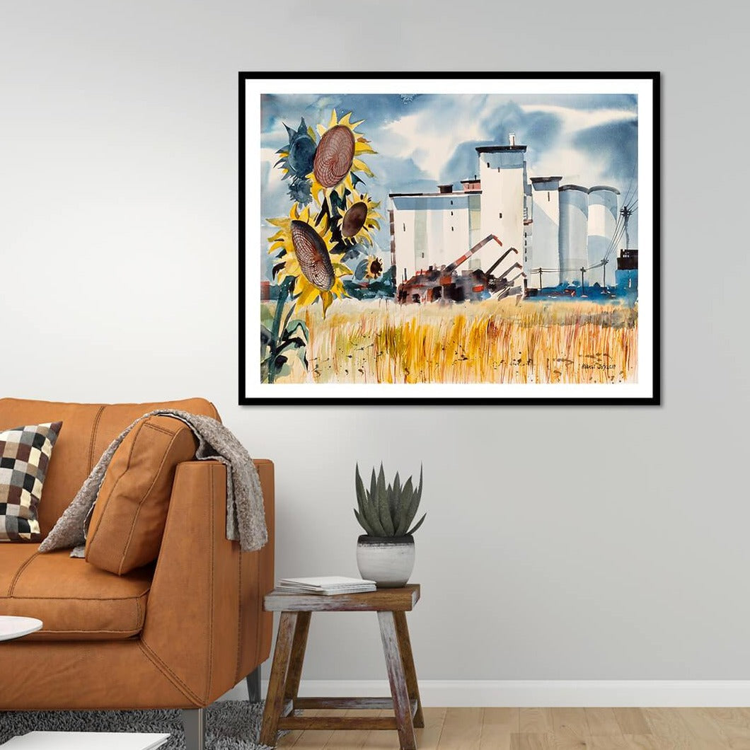 Grain Elevator, Kansas Landscape Painting