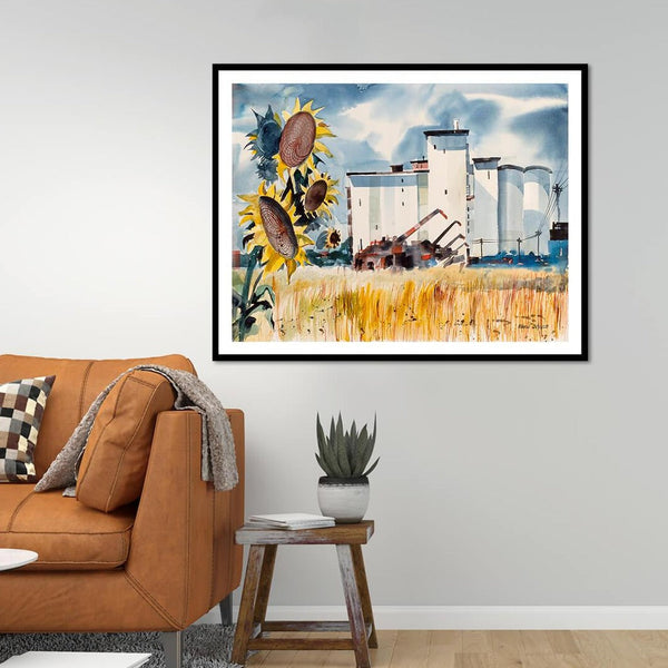 Grain Elevator, Kansas Landscape Painting