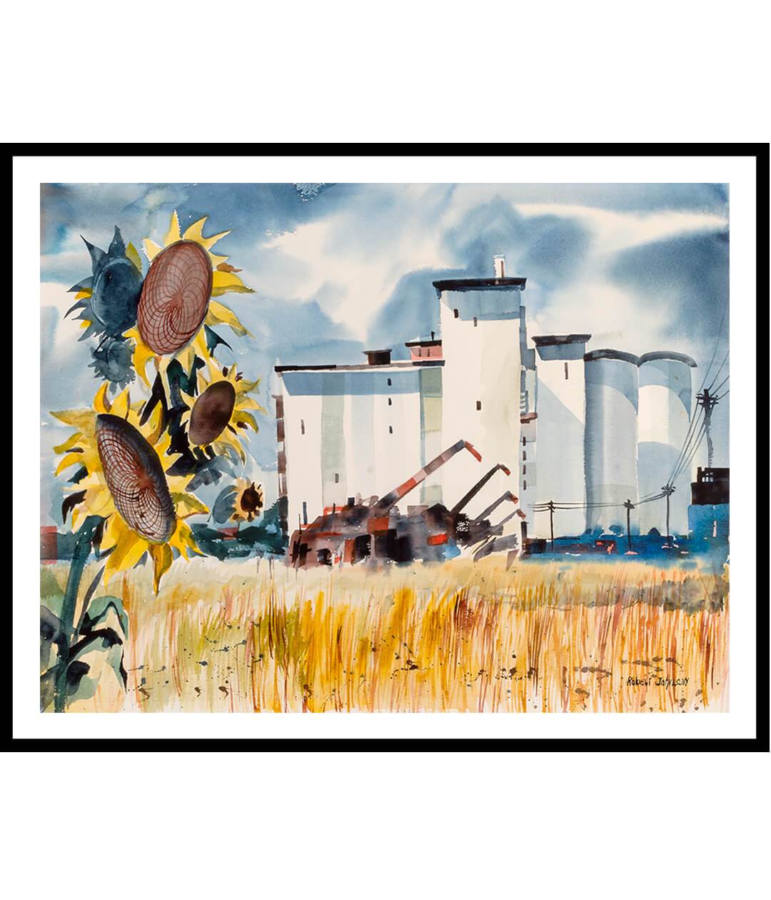 Grain Elevator, Kansas Landscape Painting