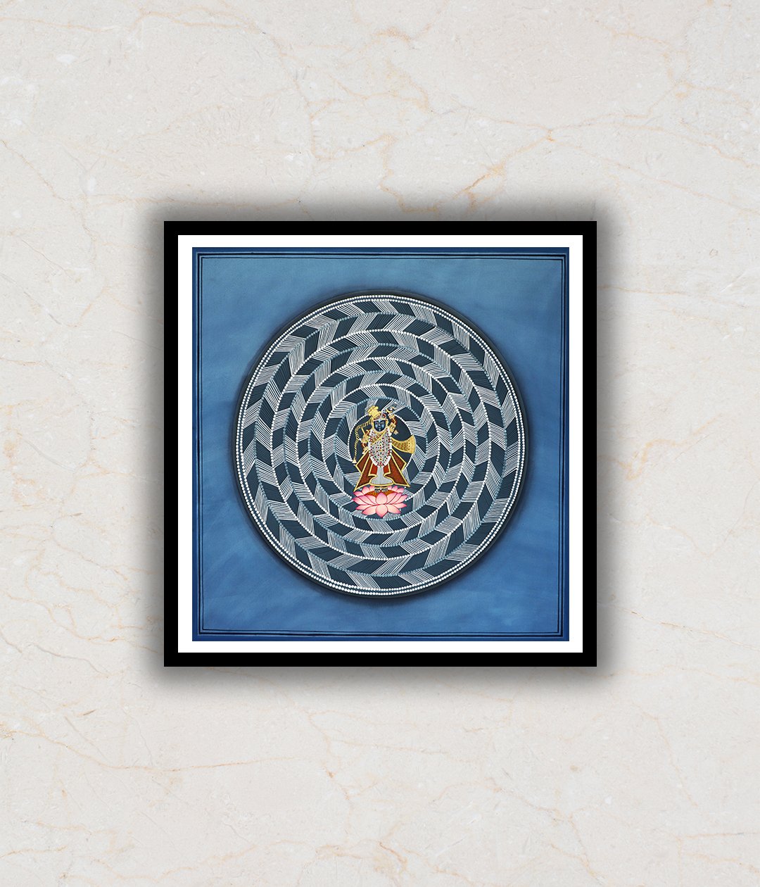 Blue Mandala Gold Shrinath ji Pichwai Art Painting For Home Wall Art Decor