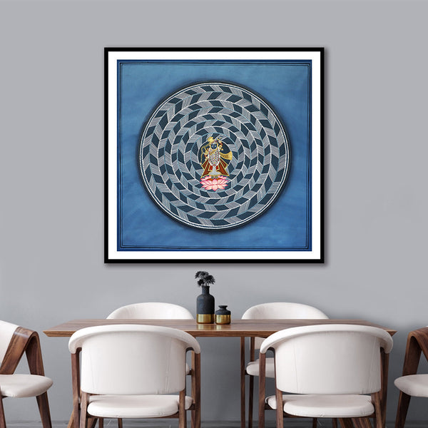 Blue Mandala Gold Shrinath ji Pichwai Art Painting