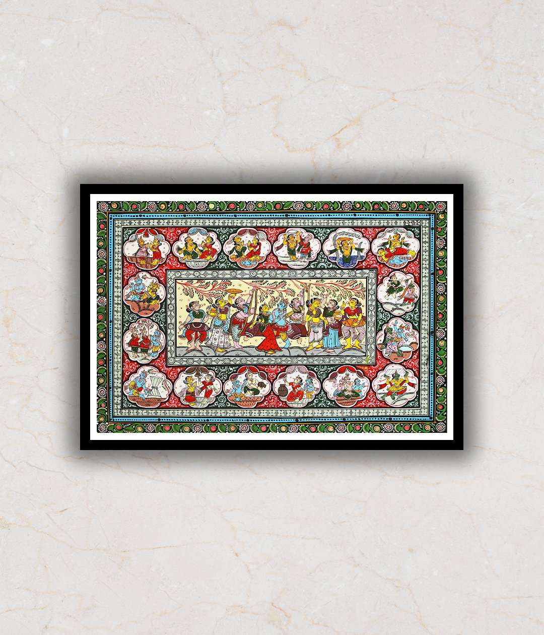 Krishna ji Journey Pattachitra Art Painting For Home Wall Art Decor