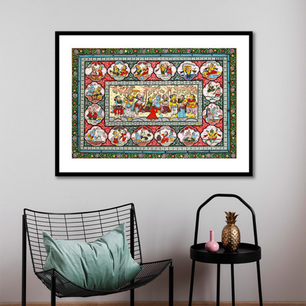 Krishna ji Journey Pattachitra Art Painting For Home Wall Art Decor