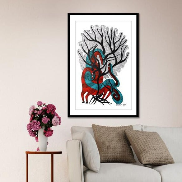 Deer Gond Art Painting For Home Wall Art Decor