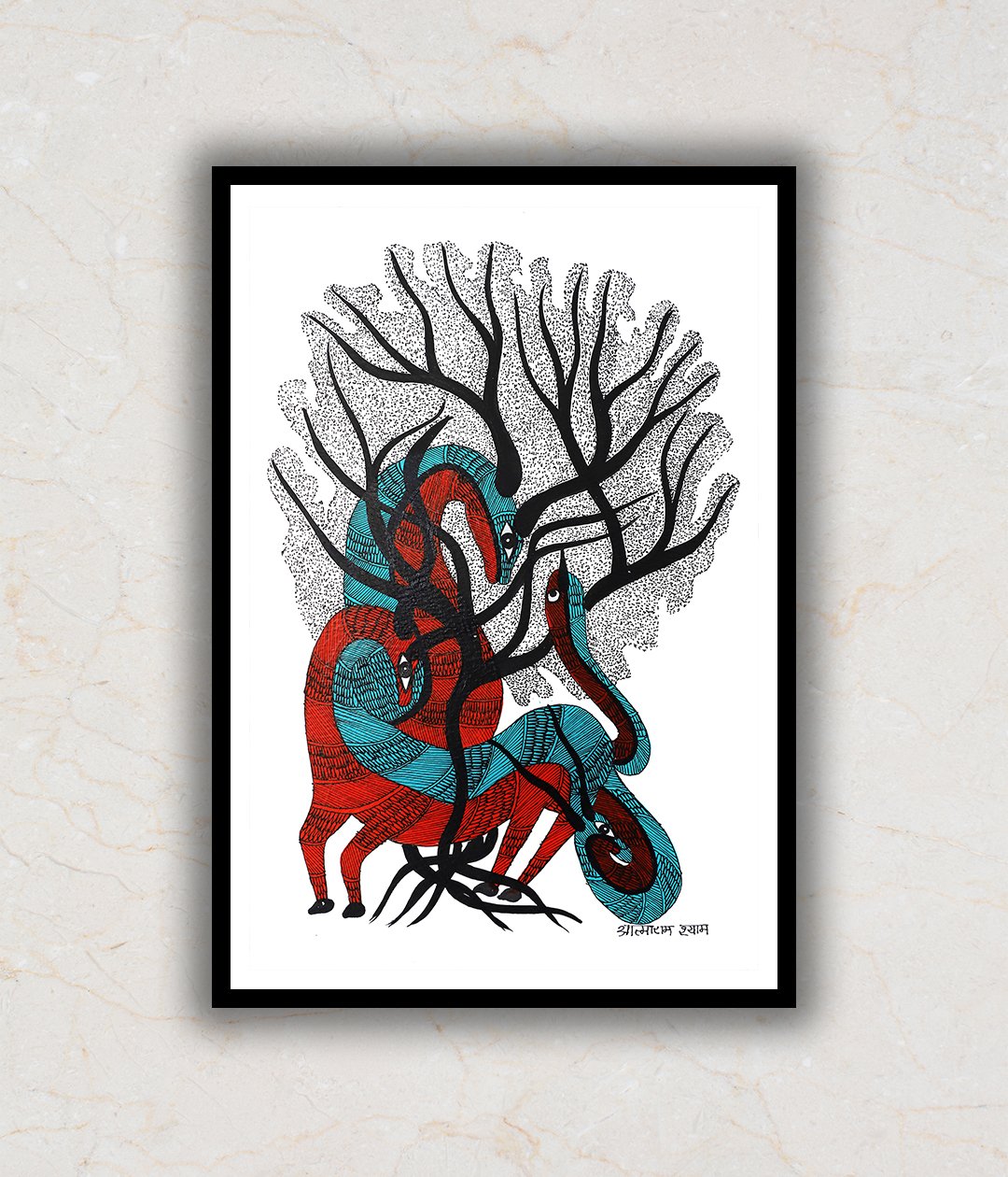 Deer Gond Art Painting For Home Wall Art Decor