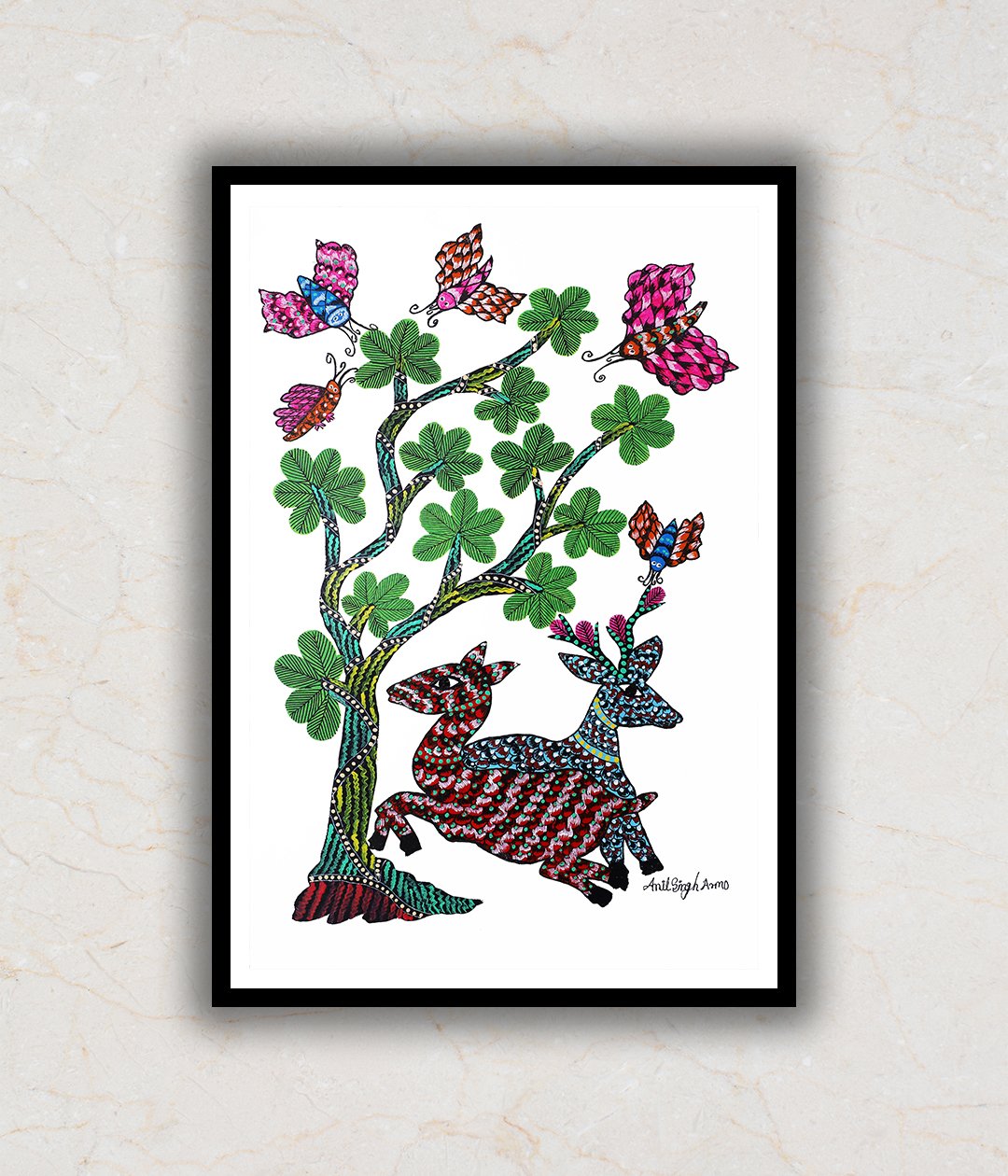 Deers Gond Art Painting For Home Wall Art Decor 2