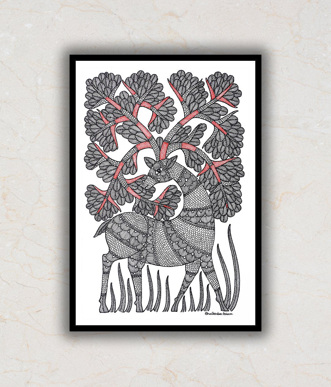 Deer Gond Art Painting For Home Wall Art Decor 3