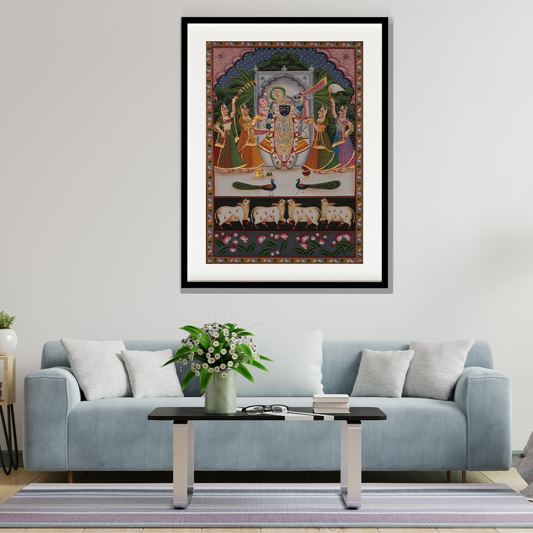 Sharad Purnima Pichwai Artwork Painting For Home Wall Dacor