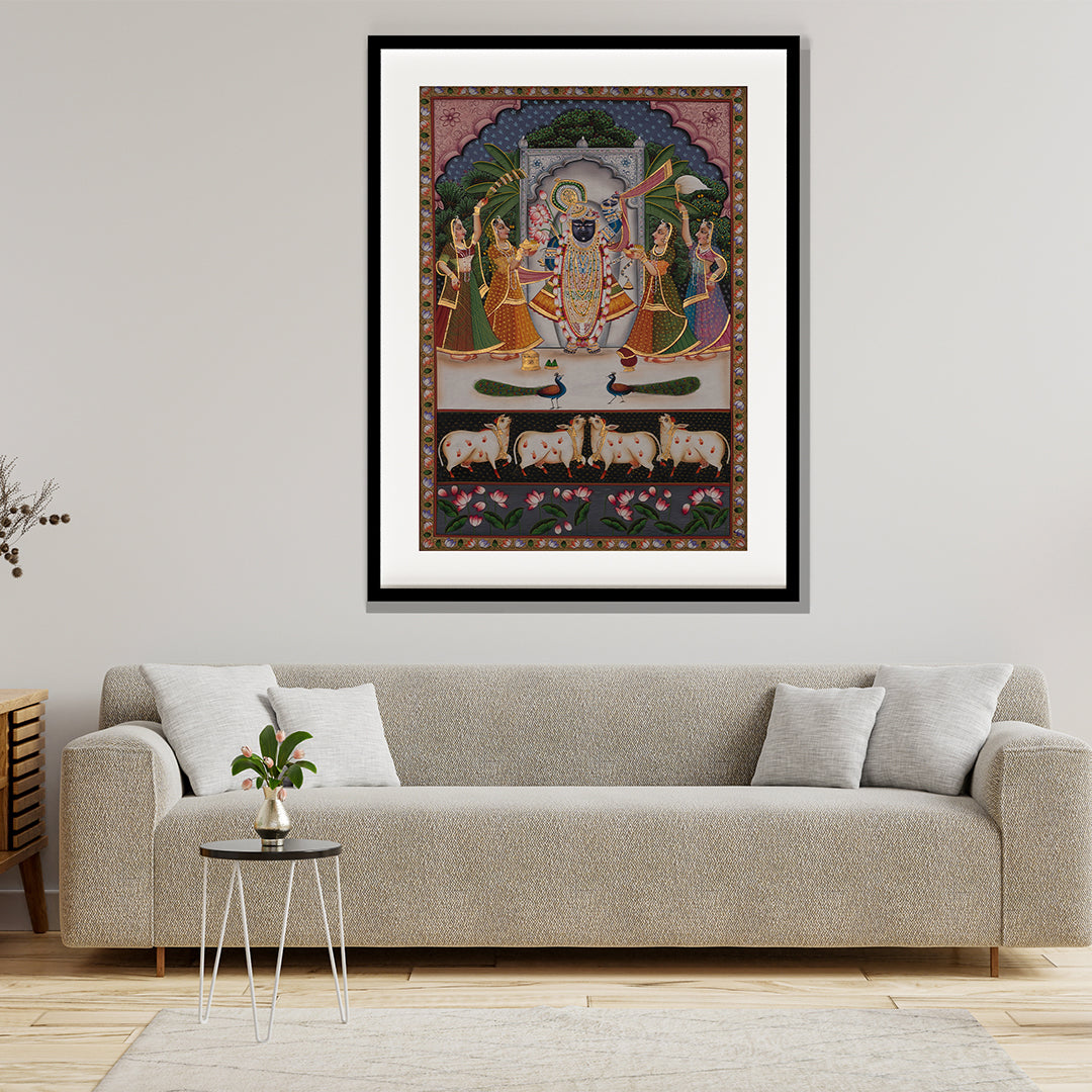 Sharad Purnima Pichwai Artwork Painting For Home Wall Dacor