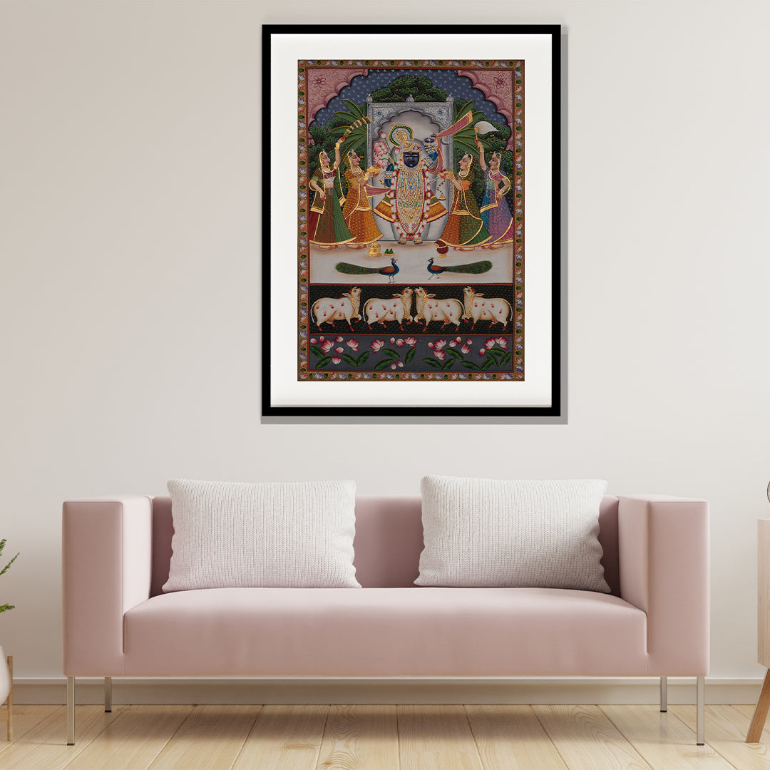 Sharad Purnima Pichwai Artwork Painting For Home Wall Dacor