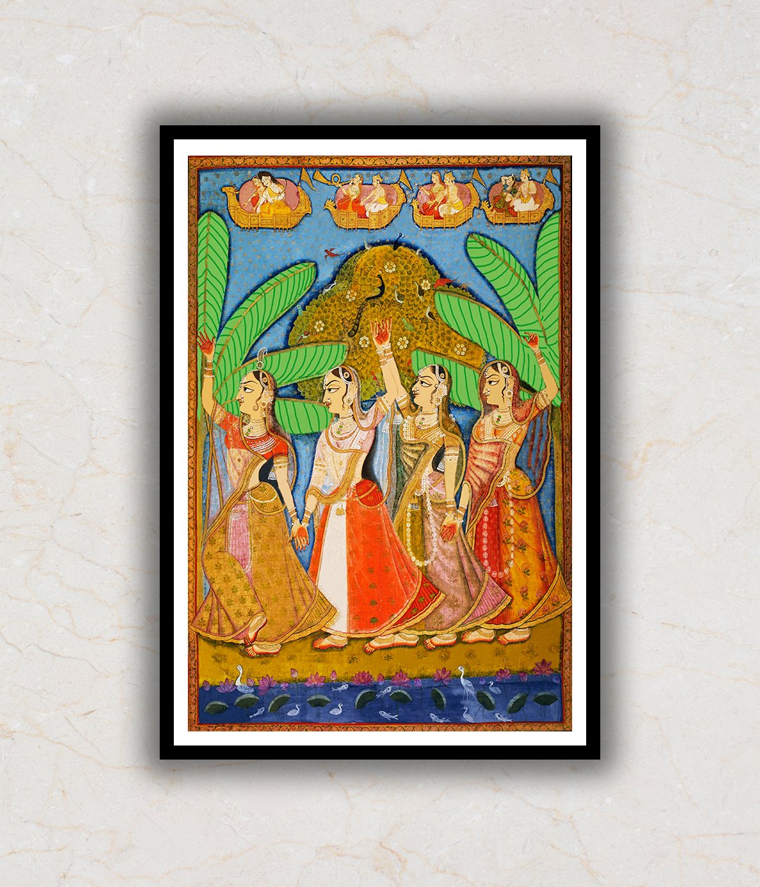 Sharad Purnama Antique Pichwai Art Painting For Home Wall Art Decor