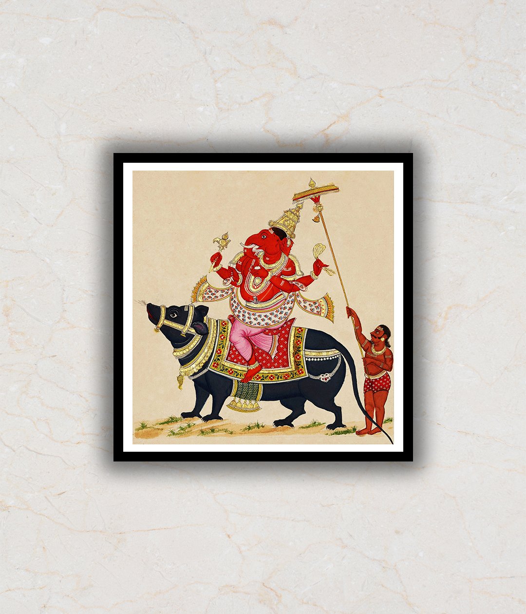 Thajavur Ganesh/Ganpati Art Painting For Home Wall Art Decor